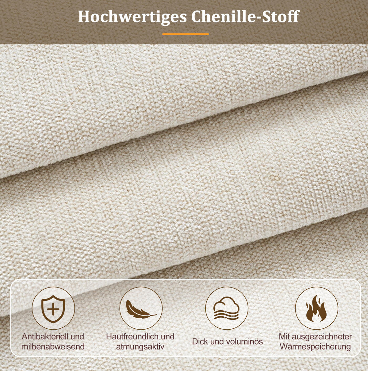 POLSTERBETT 160/200 cm Beige aus Chenille mit Lattenrost - Beige, Textil (160/200cm) - OKMYHOME