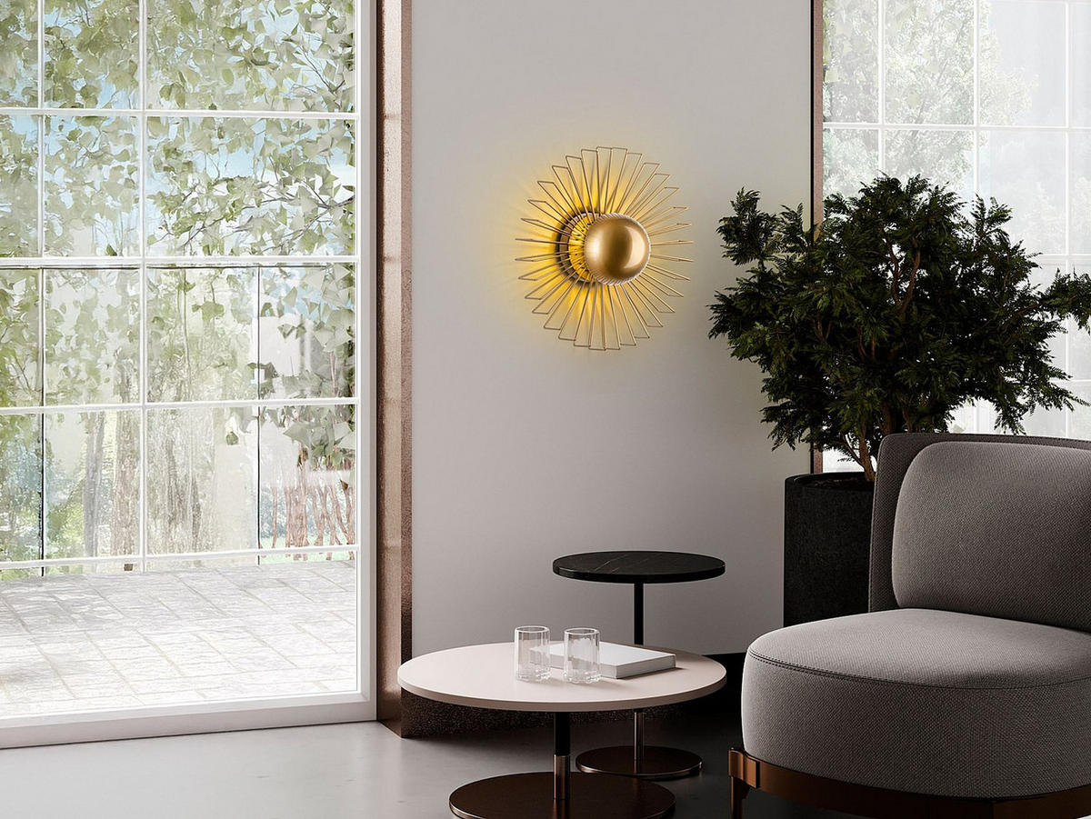 WANDLAMPE - 45 x 18 - metall - goldfarben Zyma - Goldfarben, Metall (45/45/18cm) - Vente-Unique