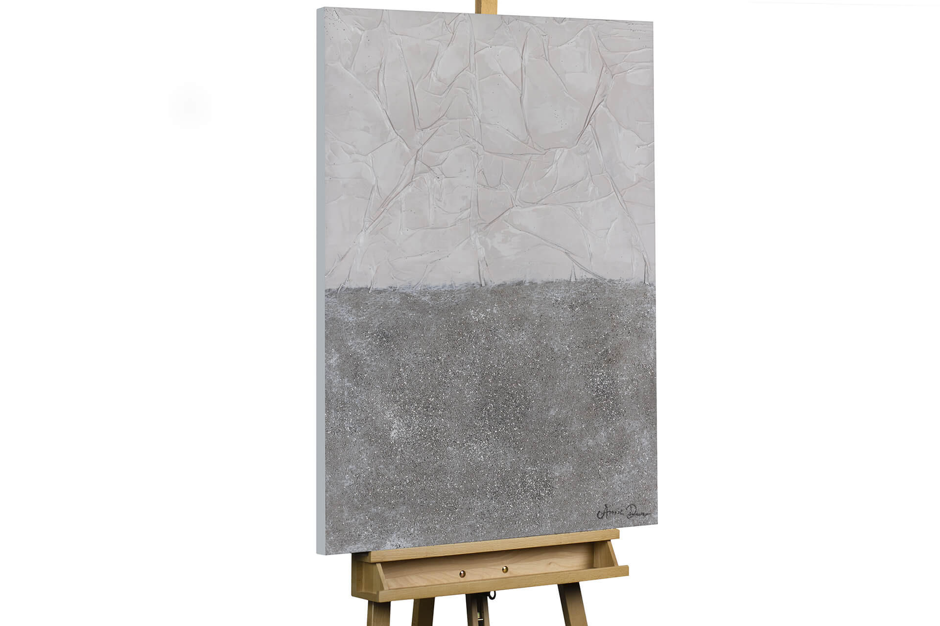 ACRYLBILD HANDGEMALT 70/100 cm - Grau, Holz/Textil (70/100cm) - KUNSTLOFT