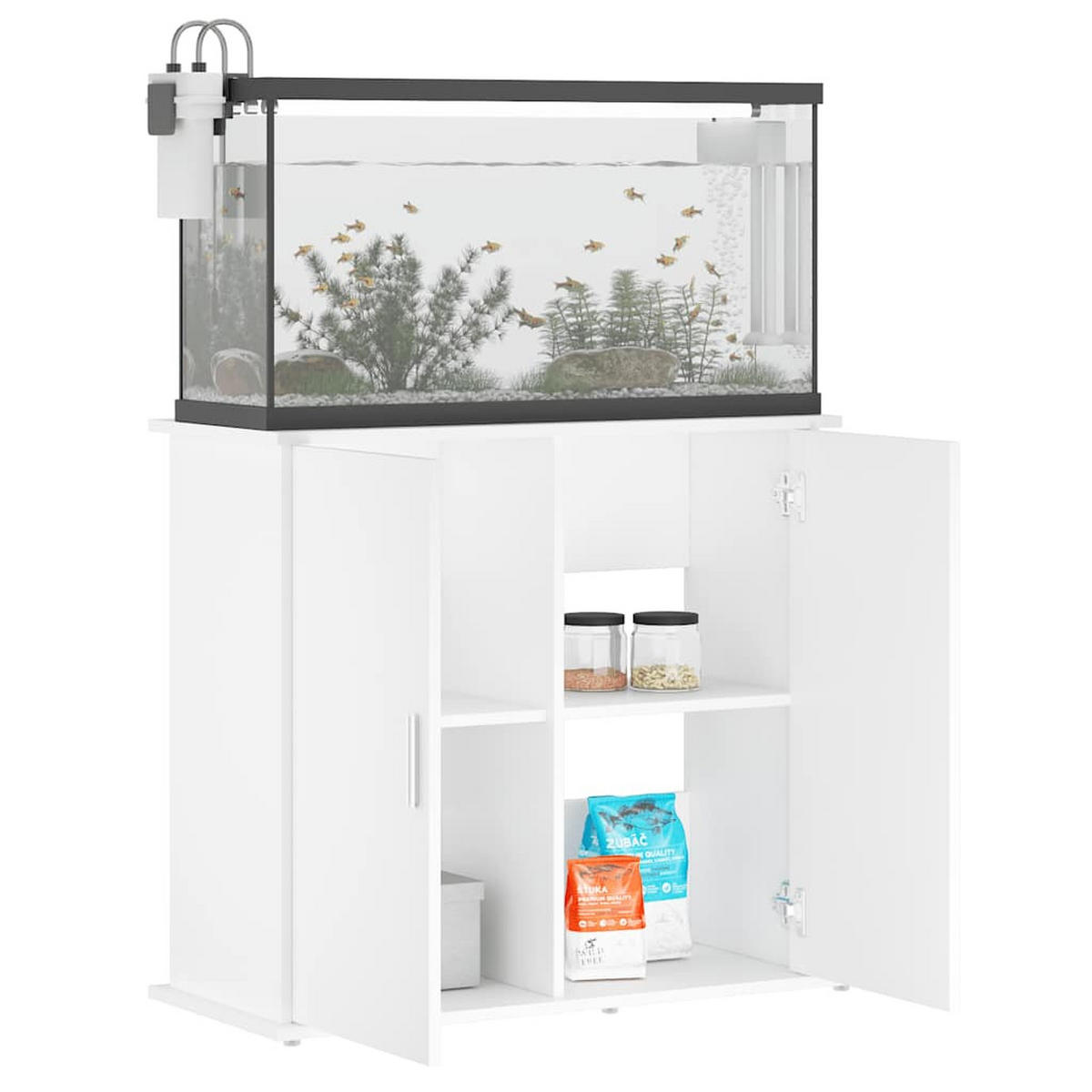 AQUARIUMSTÄNDER Weiss 81/36/73 Cm Holzwerkstoff - Weiß, Holzwerkstoff (36/73/81cm) - vidaXL