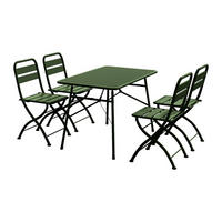 GARTENESSGRUPPE im Set - 4 -Sitzer - Stahl - khaki, grün - MIRMANDE - Grün, Metall - Vente-Unique