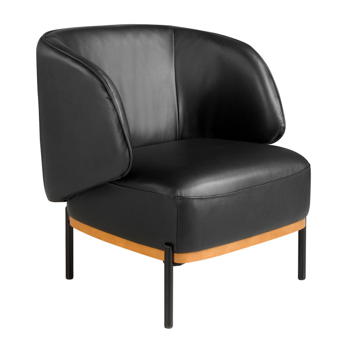 SESSEL Schwarz 72/78/77 cm - Schwarz, Leder (72/77/78cm) - ANGEL CERDA