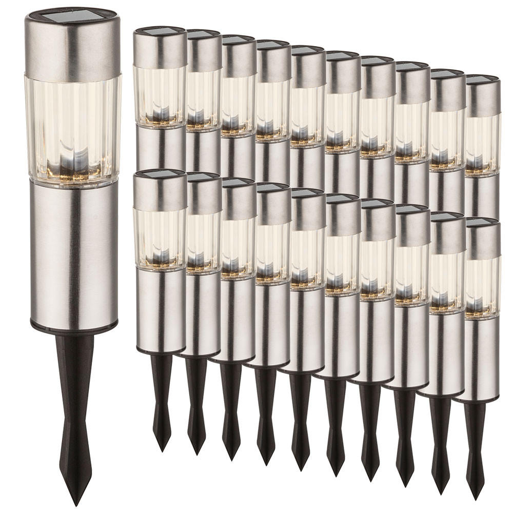 LED SOLARLEUCHTE Edelstahl Silber - Silberfarben, Kunststoff (4.6/4.6/25cm) - Globo Lighting