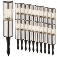 LED SOLARLEUCHTE Edelstahl Silber - Silberfarben, Kunststoff (4.6/4.6/25cm) - Globo Lighting