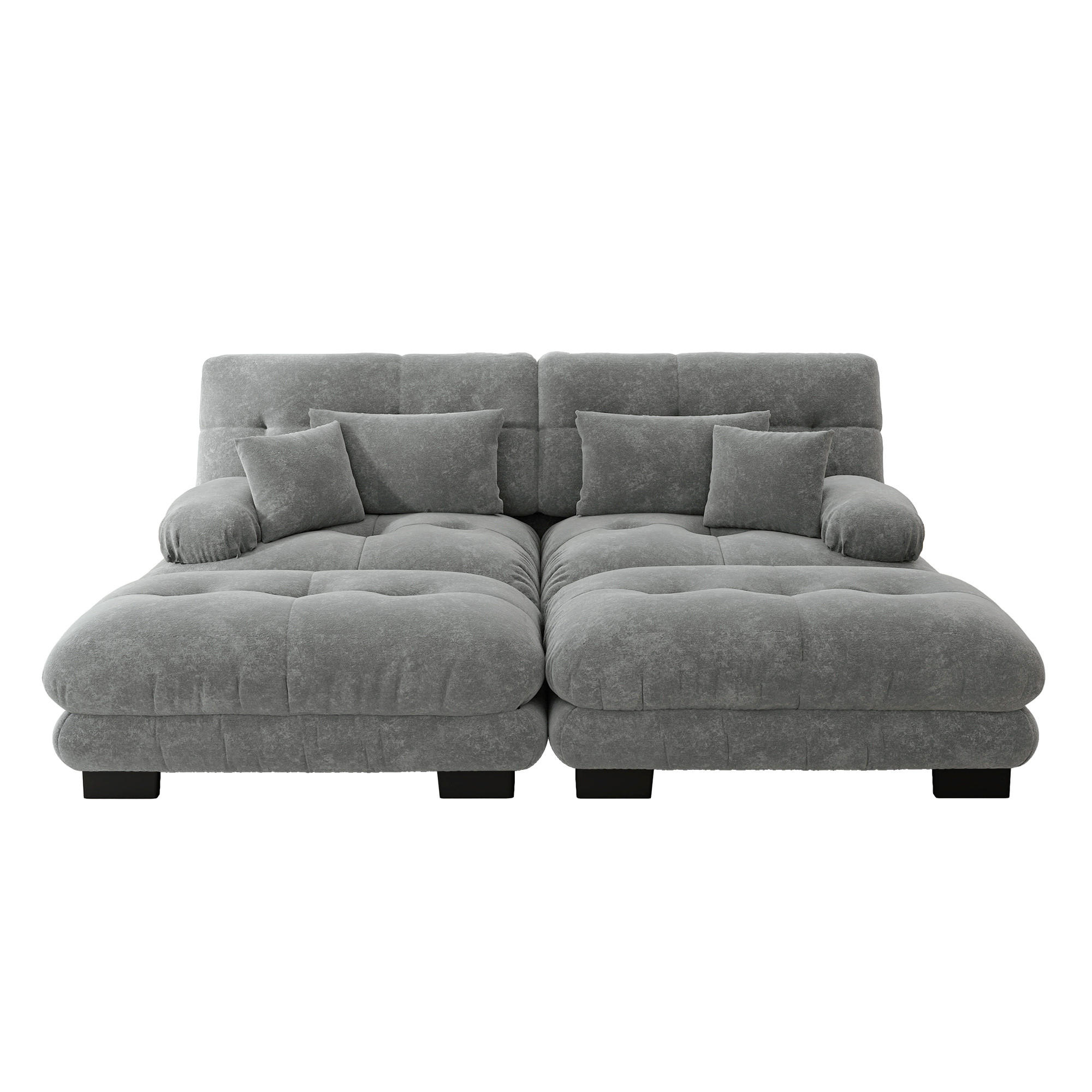 SOFA 2-Sitzer 220/145/81 cm Grau - Grau, Textil (145/81/220cm)