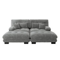 SOFA 2-Sitzer 220/145/81 cm Grau - Grau, Textil (145/81/220cm)