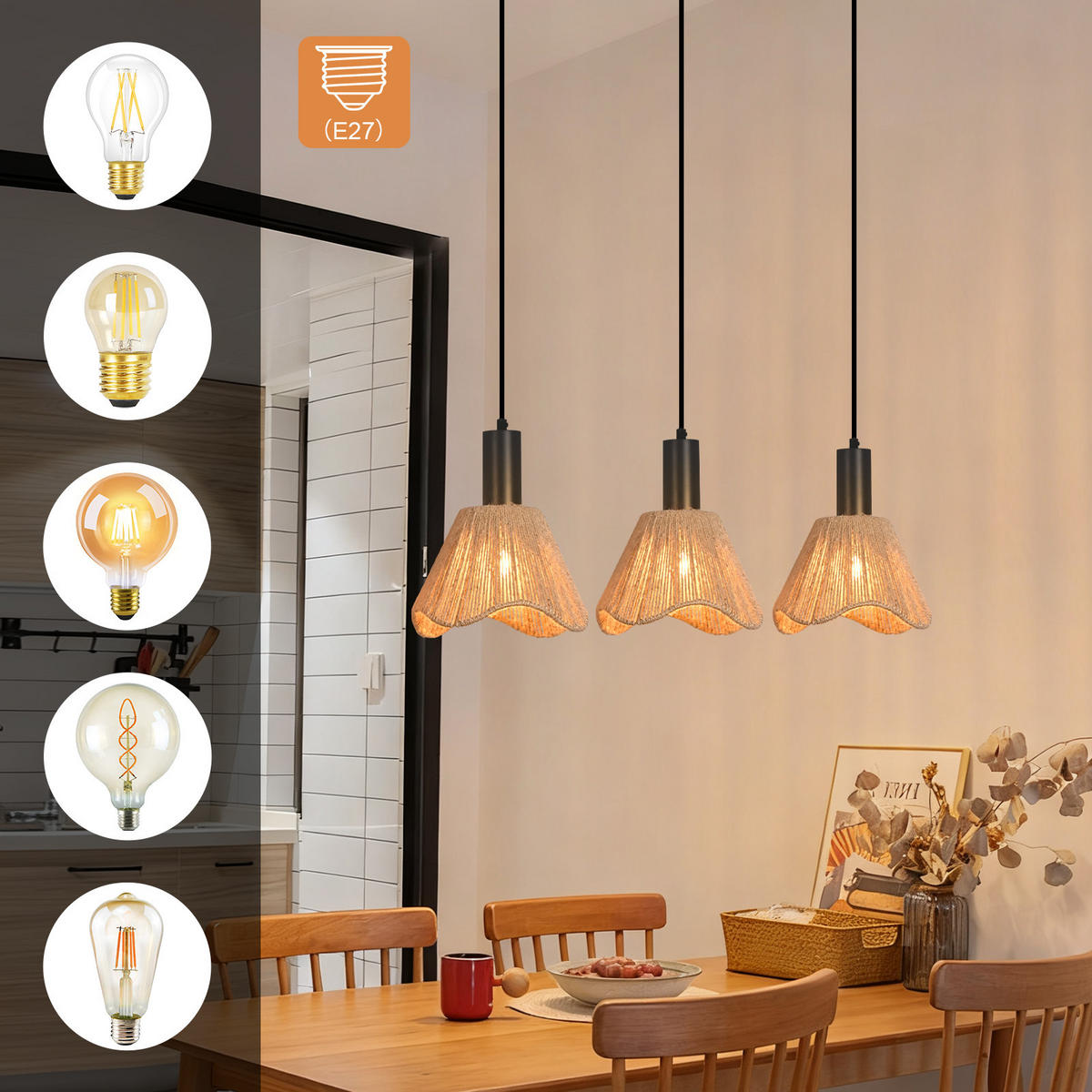 PENDELLEUCHTE Zachary 74/56/120 cm - Braun, Metall (74/56/120cm) - ZMH