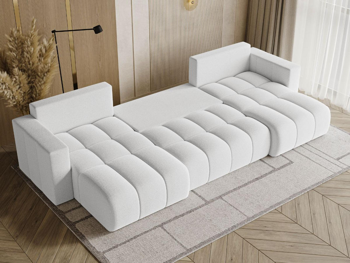 ECKSOFA U Neva Weiß - Weiß, Holz/Textil (370/170cm) - Graingold