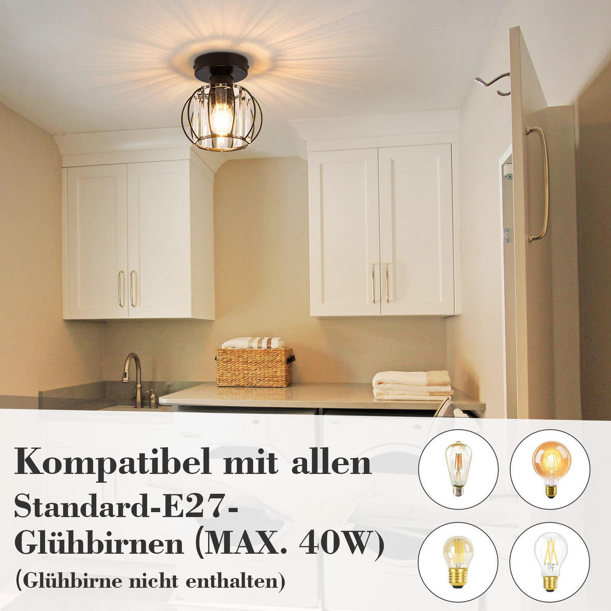 LED-DECKENLEUCHTE Veylan 15/16/15 cm - Schwarz, Metall (16/15/15cm) - ZMH