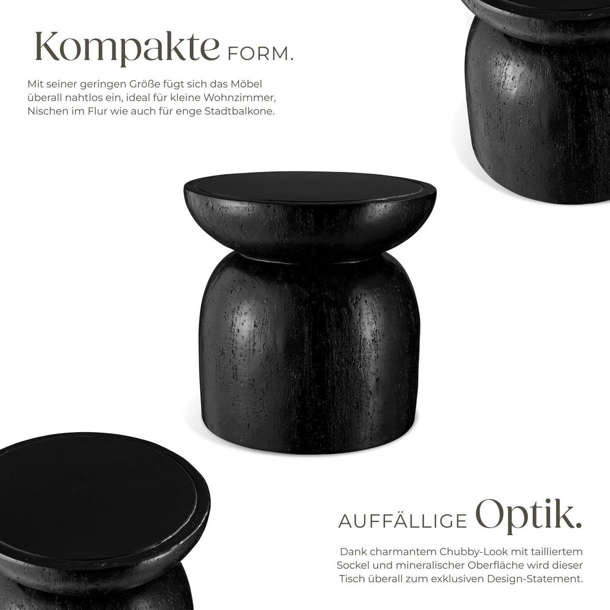 BEISTELLTISCH Anisa, Ø 40 x 40 cm, schwarz - Schwarz, Keramik (40/40/40cm) - tectake