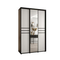 SCHWEBETÜRENSCHRANK 235,2/160/60 3-türig - Schwarz/Weiß, Holz/Metall (160/235/60cm) - Abiks Möbel