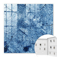 SCHLÜSSELBOX Weiß 30x30 cm – Türöffnung nach rechts - Blaue Textur - Blau, Metall (30/30/5cm) - TULUP