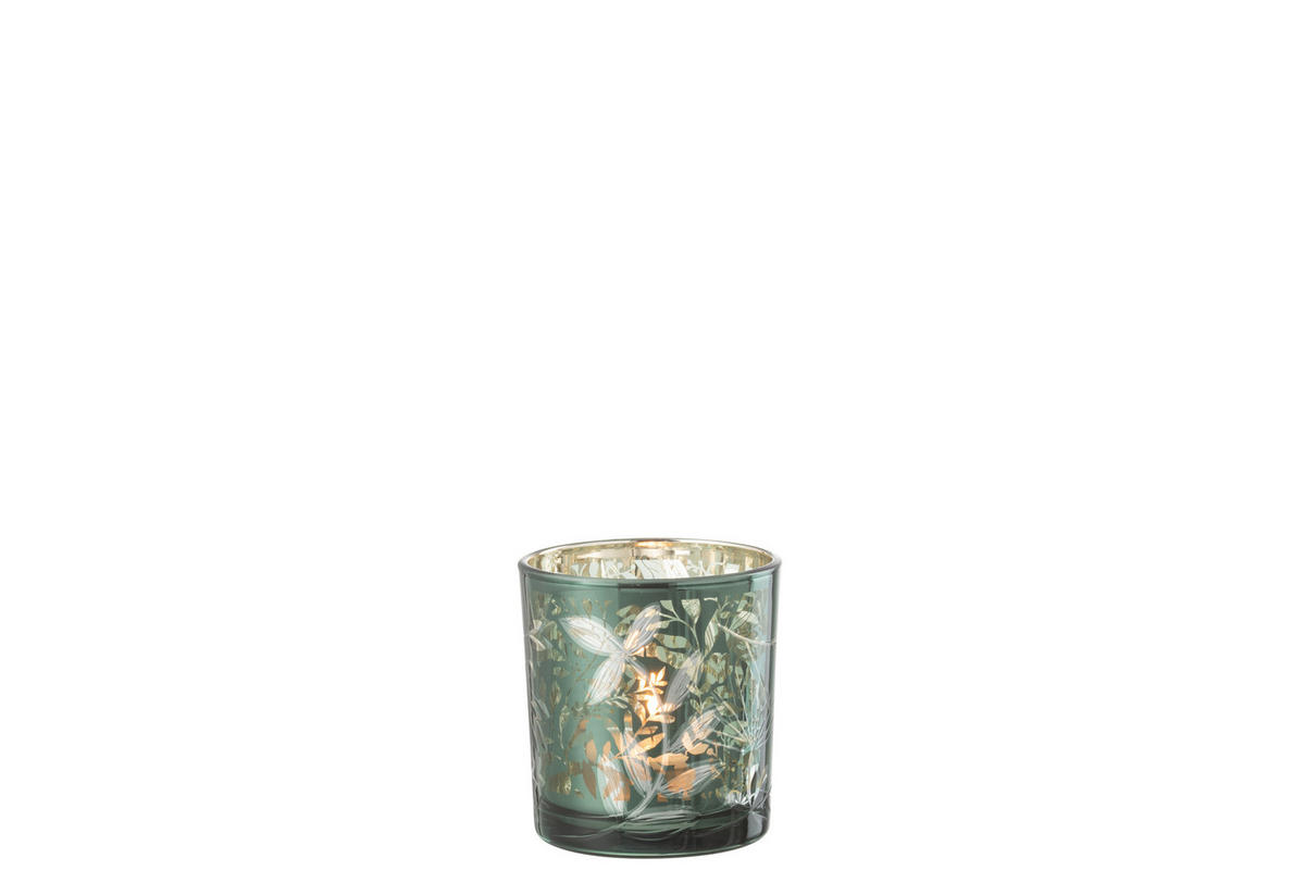 KERZENHALTER BLATTGLAS - Glas - Grün - S - Grün, Glas (7.3/8cm) - J-Line