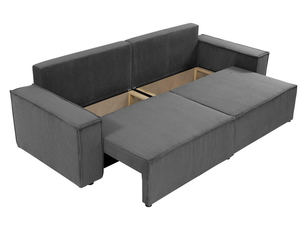CANAPEA EXTENSIBILA Karl Reiat - negru/gri, material plastic/material textil (245/82/90cm) - MIRJAN24