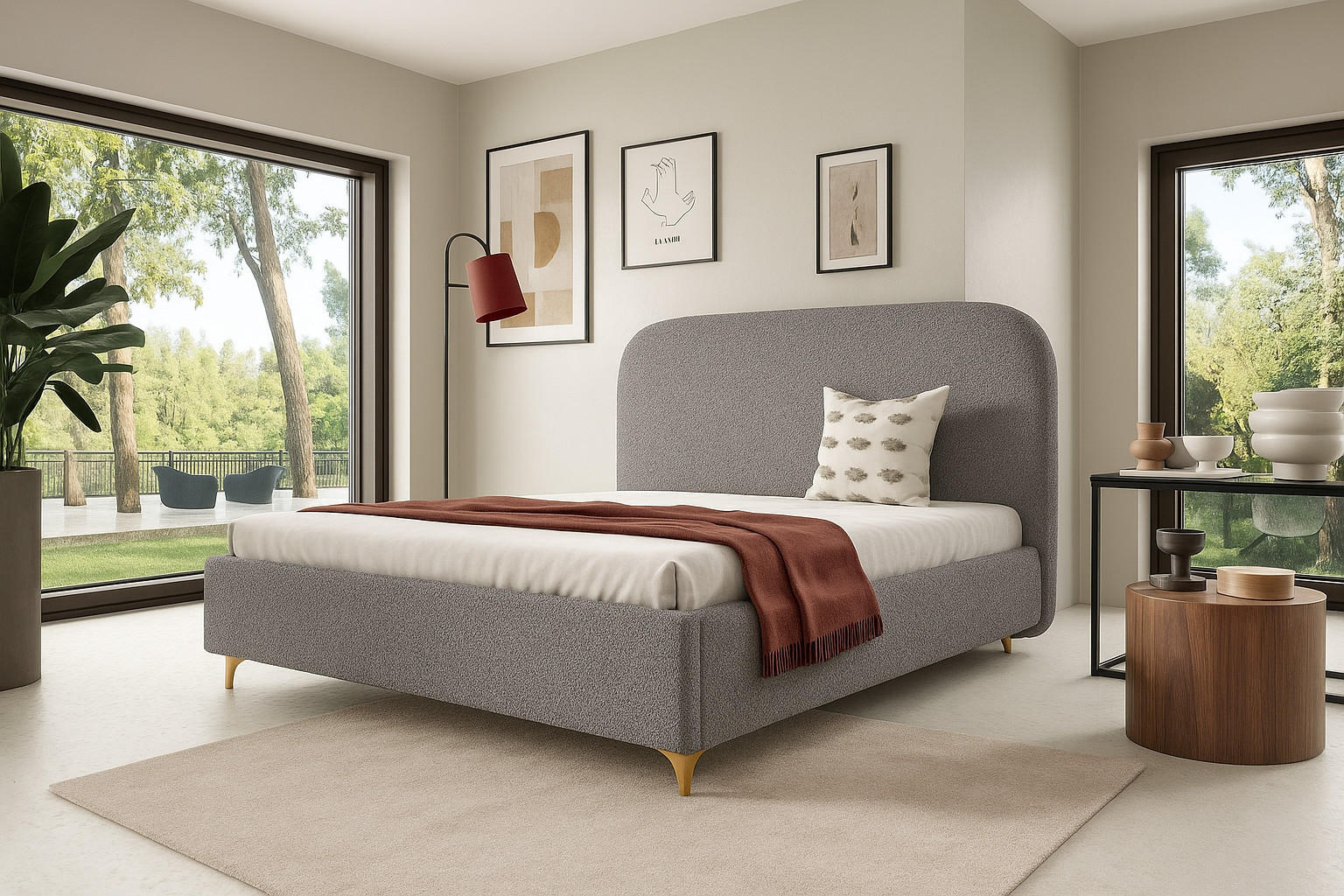 Furnistar Polsterbett Grau 160x200 cm