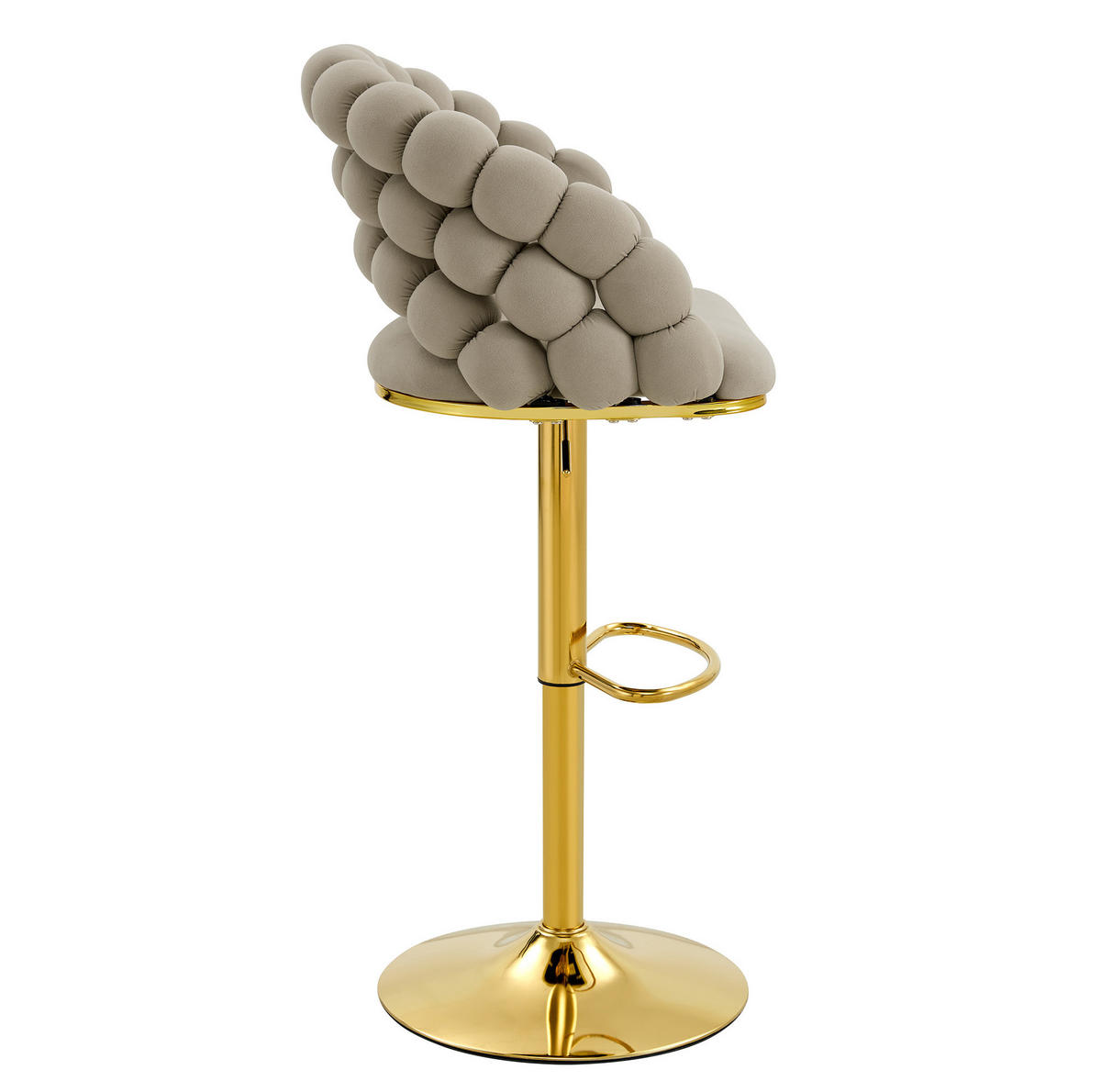 BARHOCKER höhenverstellbar 65-112 cm Samt Grau 2er-Set - Grau, Metall (52/112/45cm) - Meubliv