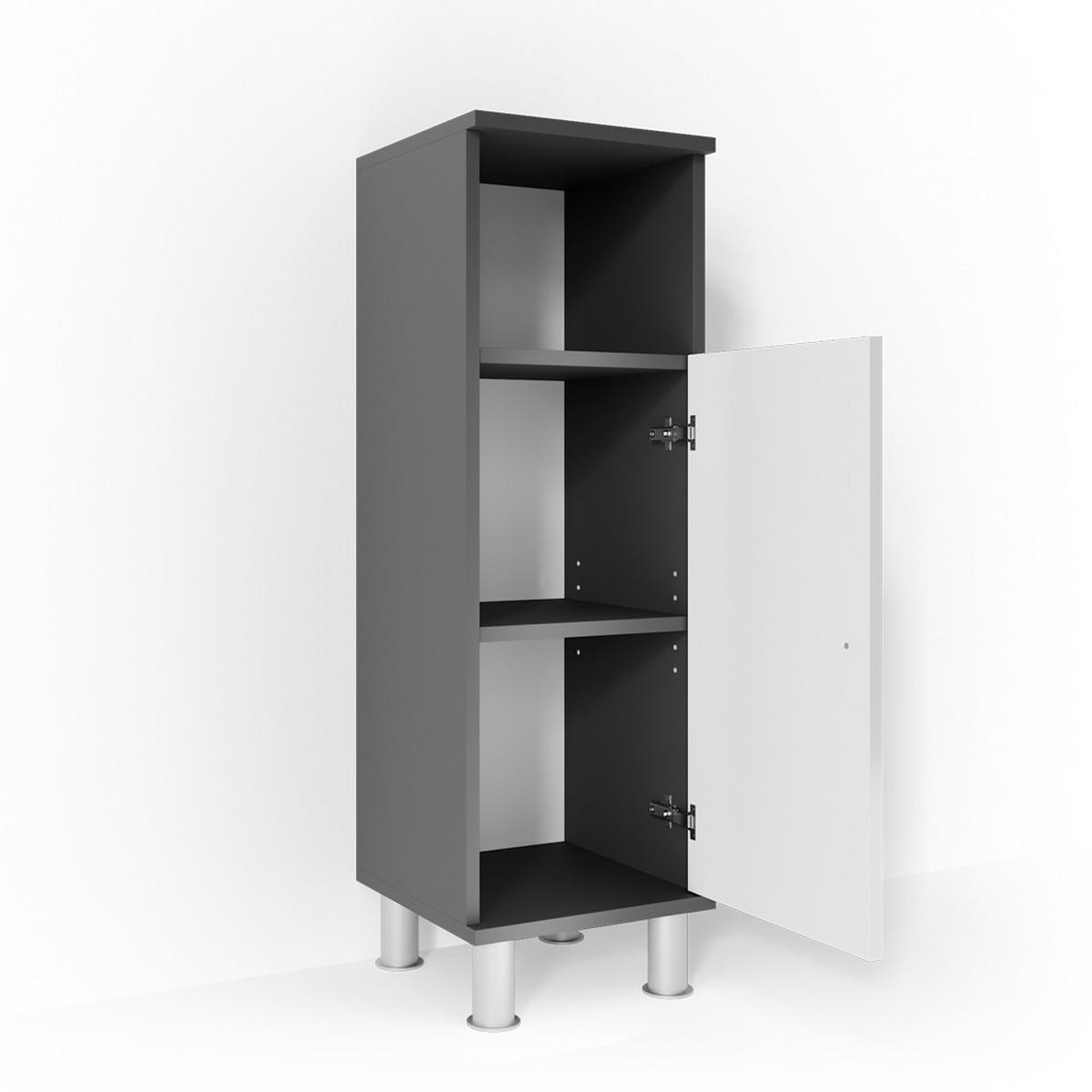 MIDISCHRANK Fynn Anthrazit 30 x 95 cm - Anthrazit/Weiß, Holzwerkstoff (30/95/30cm) - Vicco
