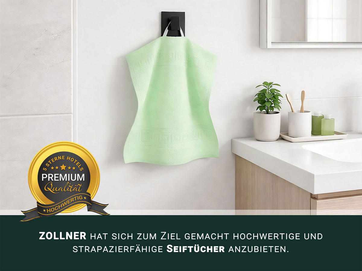 SEIFTÜCHER, 10er-Set, 30x30 cm, 70% Baumwolle, 30% Polyester - Grün, Textil (30/30cm) - Zollner