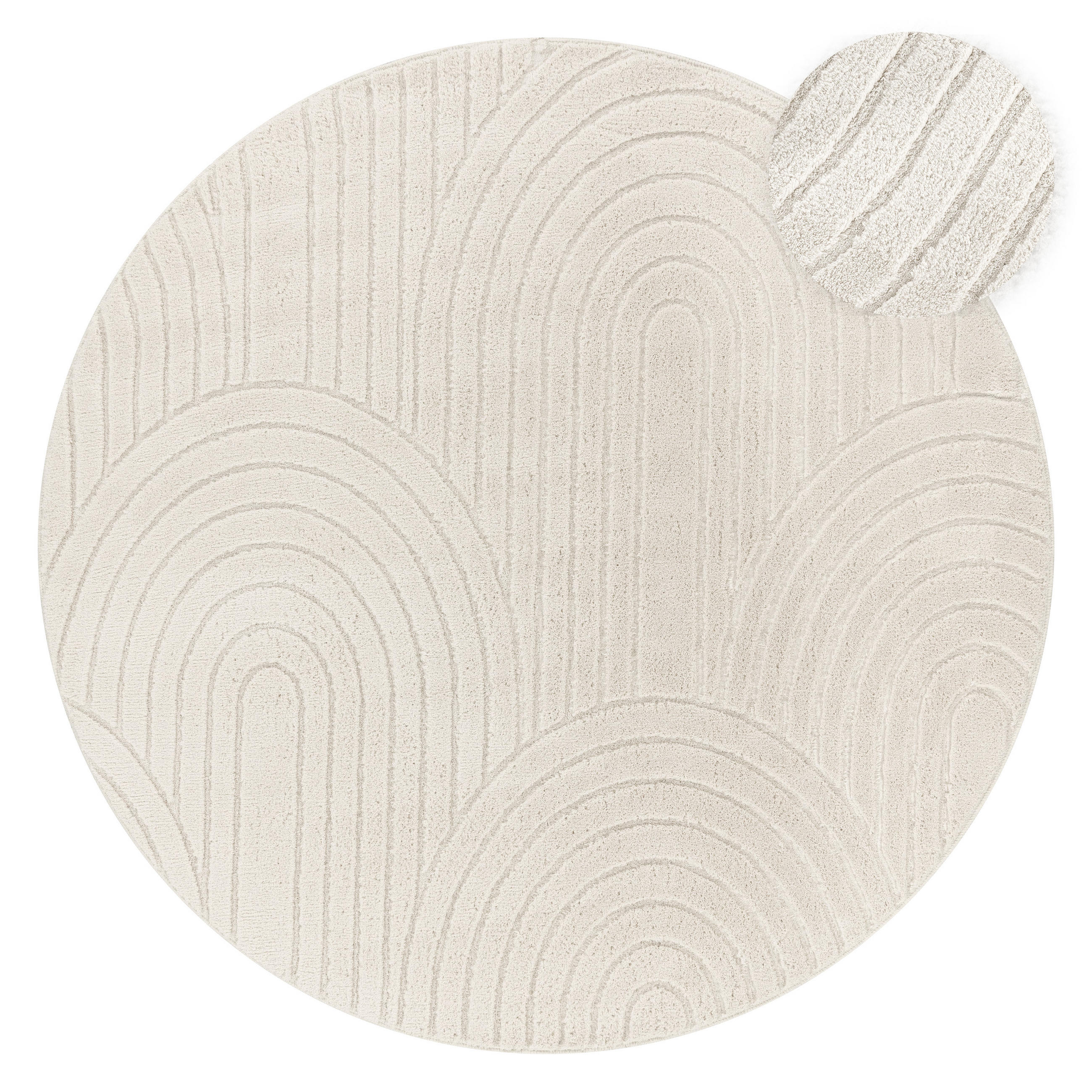 HOCHFLORTEPPICH 160/160 cm Tokio 471 - Creme, Textil (160/160cm) - Paco Home
