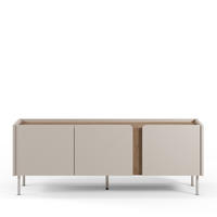 TV-MÖBEL - TV-Möbel mit 3 Türen aus Holz und Metall L140cm - Beige - Beige, Holz (140/53/35cm) - Drawer