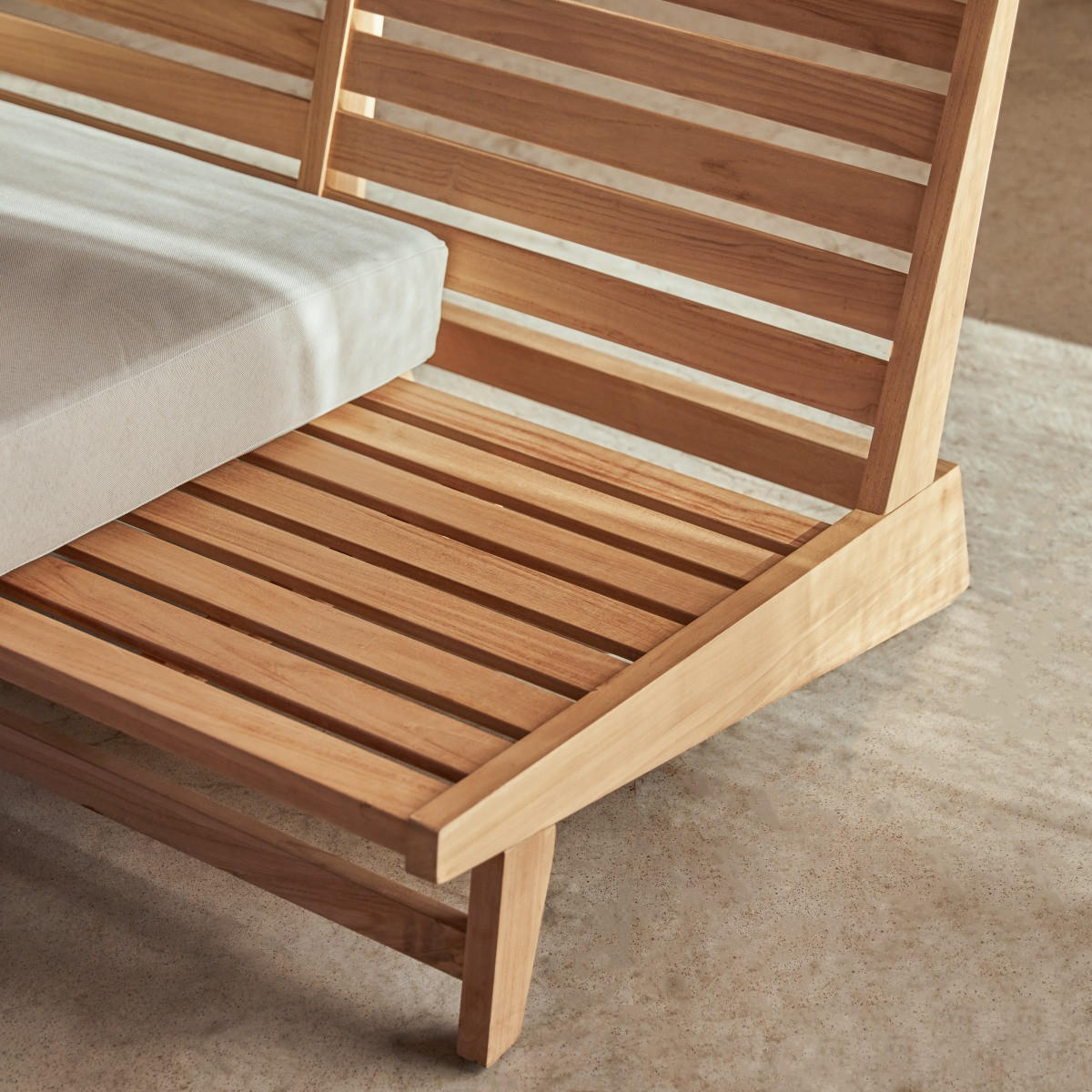 GARTENLOUNGE 3-tlg Olia Weiß aus Teak - Weiß, Holz - Tikamoon