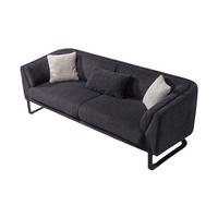 2-SITZER Sofa SILVANA, Schwarz - Schwarz, Textil/Metall (195/75/86cm) - Villa Möbel
