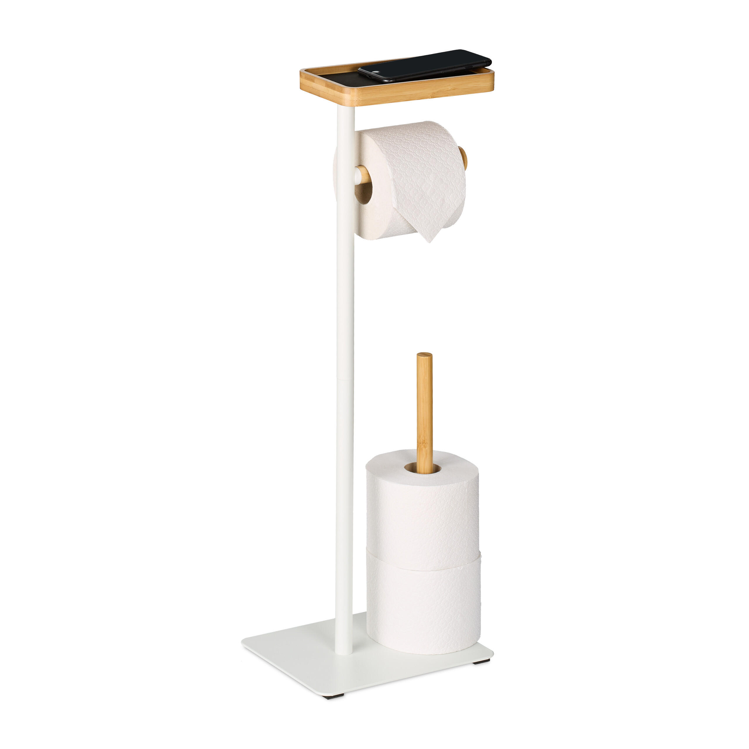 TOALETTPAPPERSH&Aring;LLARE Vit Natur frist&aring;ende med hylla Multicolor 65/23/18 cm