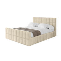POLSTERBETT mit Bettkasten, Fußteil und Lattenrost, Boxbett mit Matratze H3/H4 - AMEA-Z 140x200 Beige - Ecru, Holzwerkstoff/Textil (140/200cm) - ALTDECOR