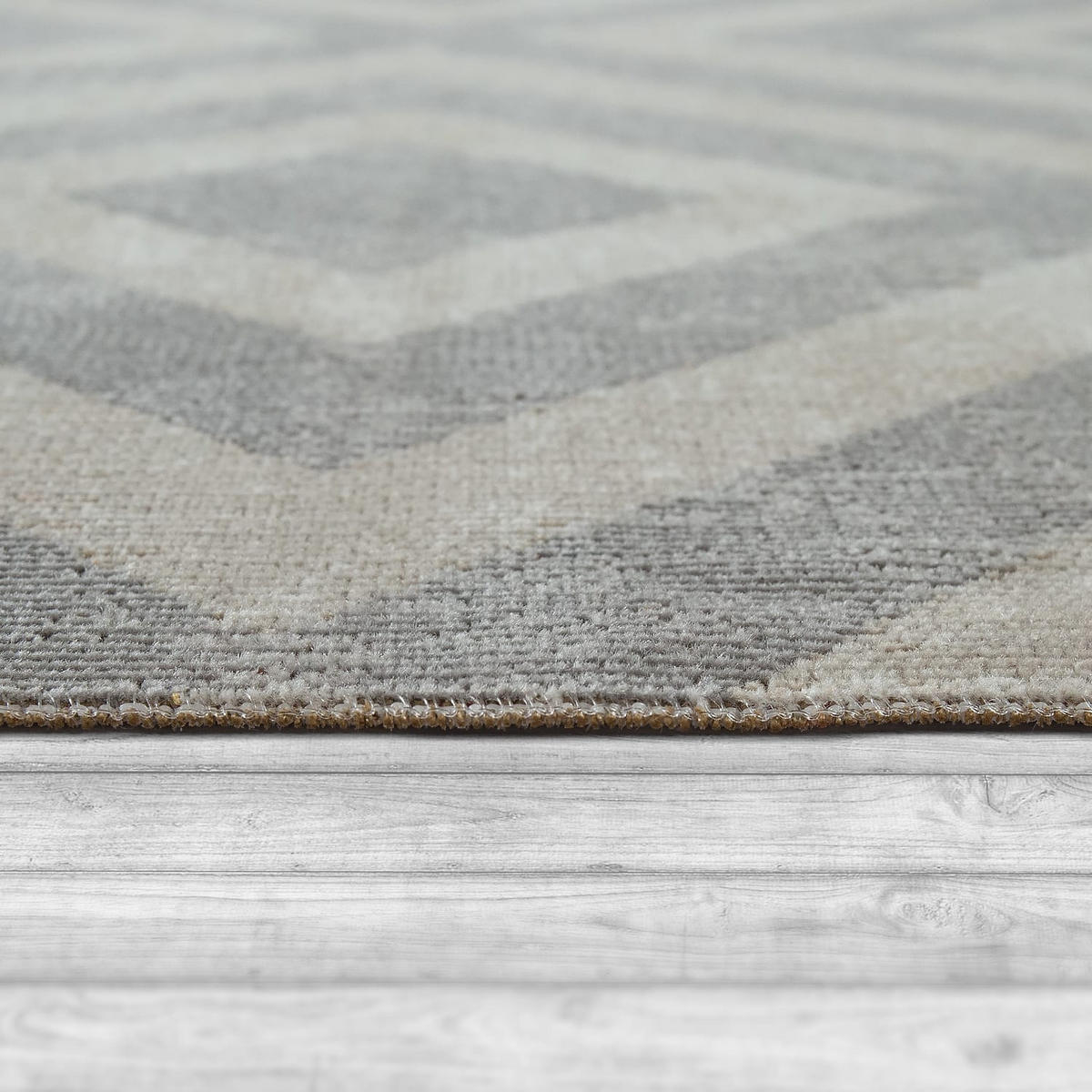 TEPPICH Kurzflor Rauten Wohnzimmer schmutzabweisend Grau Rechteckig 60x100 - Grau, Textil (60/100cm) - KADIMA DESIGN