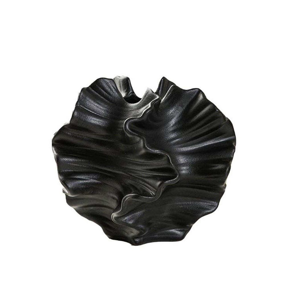 VASE 17 x 4,2 x 17 cm Keramik - Schwarz, Keramik (17cm) - LIBRATON