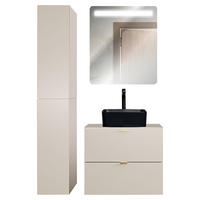 BADMÖBEL-SET 3-TLG. Durango-56 - Beige, Holzwerkstoff (105/200/47cm) - Lomado