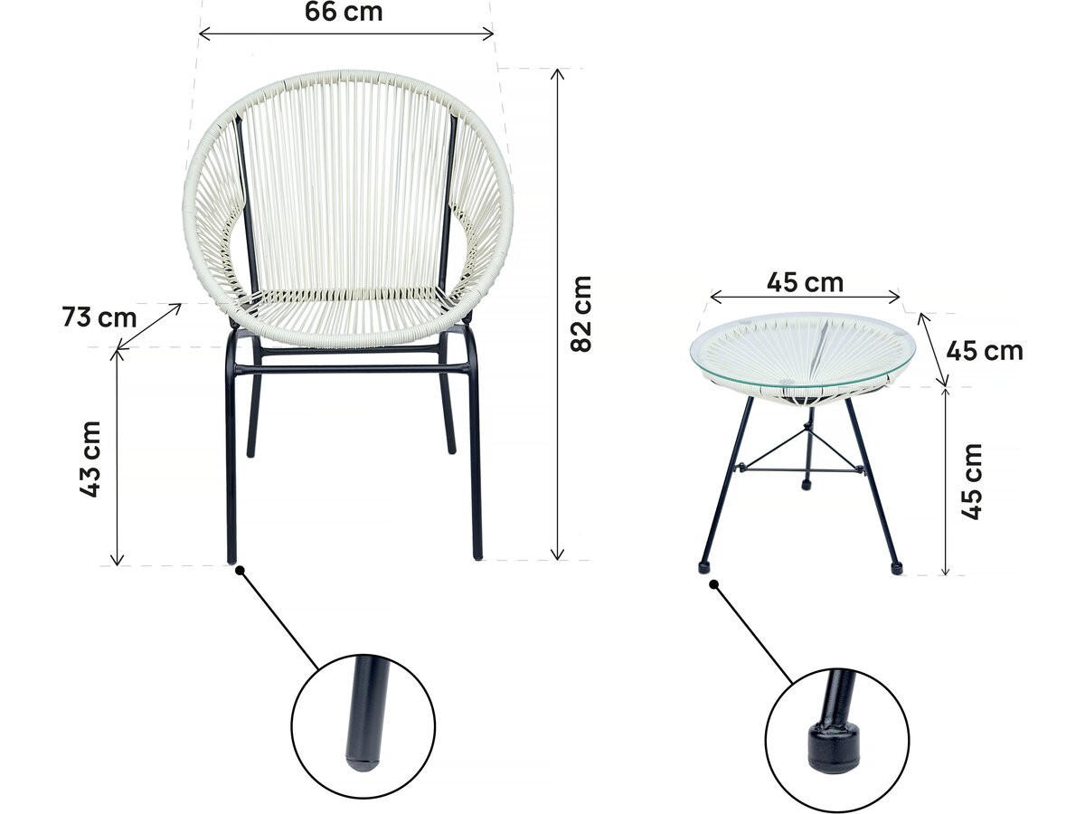 LOUNGEGARNITUR Poli 2-Sitzer Weiß - Weiß, Metall - Habitat Garten