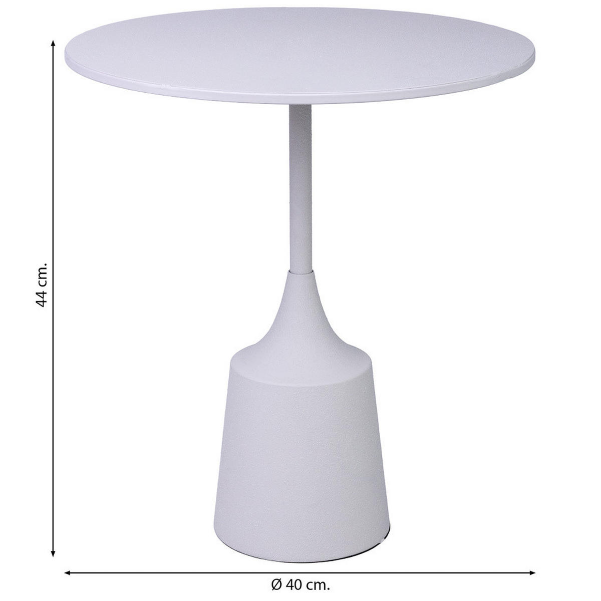 TISCH aus Metall, weiß, 40x44cm - Weiß, Metall (40/40/44cm) - Wanderlust