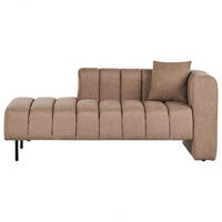 CHAISELONGUE-RECHTSSEITIGE Stoff Hellbraun Lannils - Hellbraun/Schwarz, Textil (173/73/79cm) - Beliani
