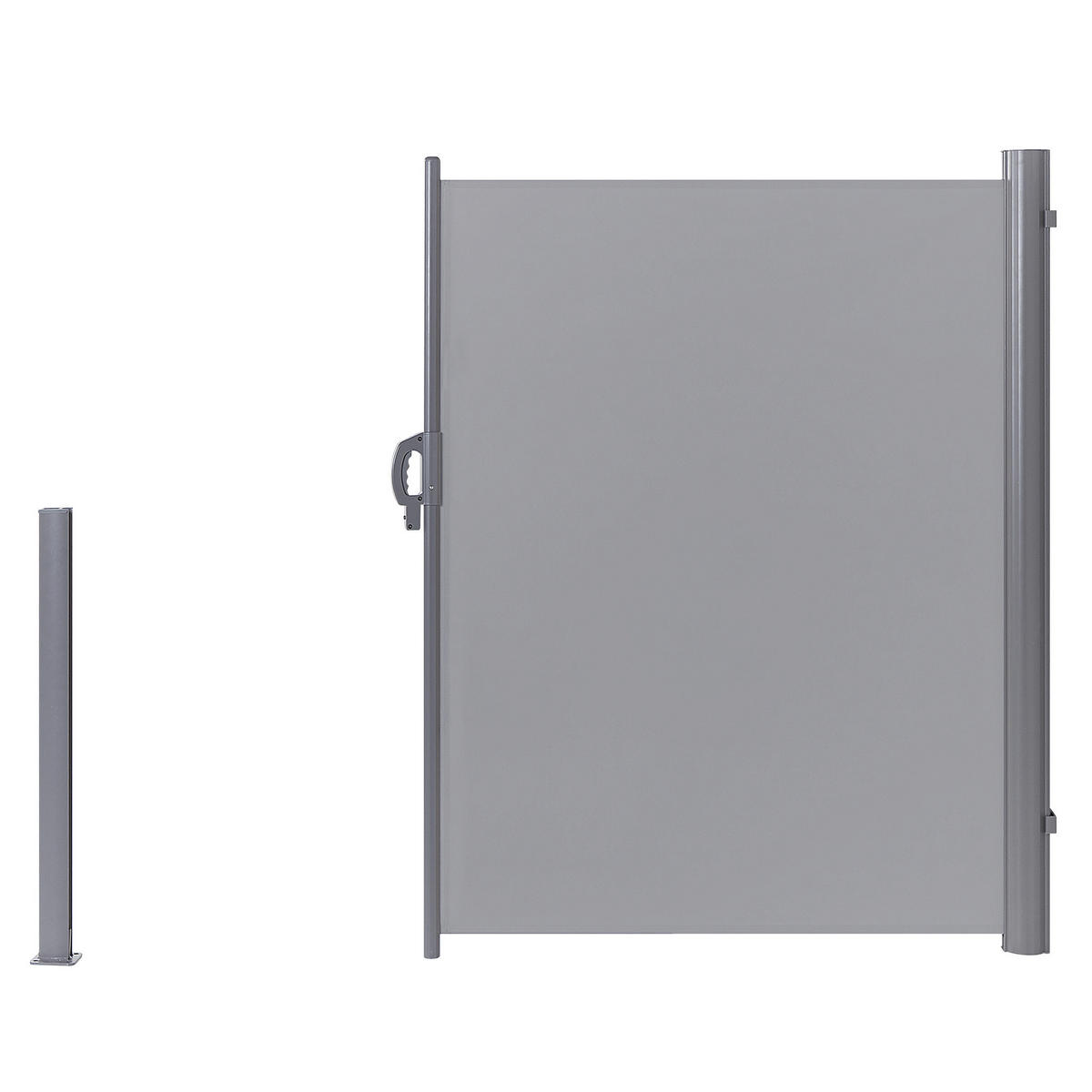 SEITENMARKISE hellgrau ausziehbar 160/300 cm Dorio - Silberfarben/Grau, Kunststoff (305/160/9cm) - Beliani
