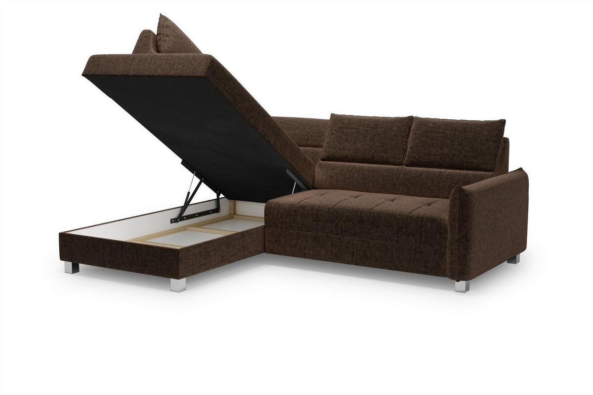 ECKSOFA Marno - Braun, Holzwerkstoff/Textil (260/200cm) - Fun Möbel