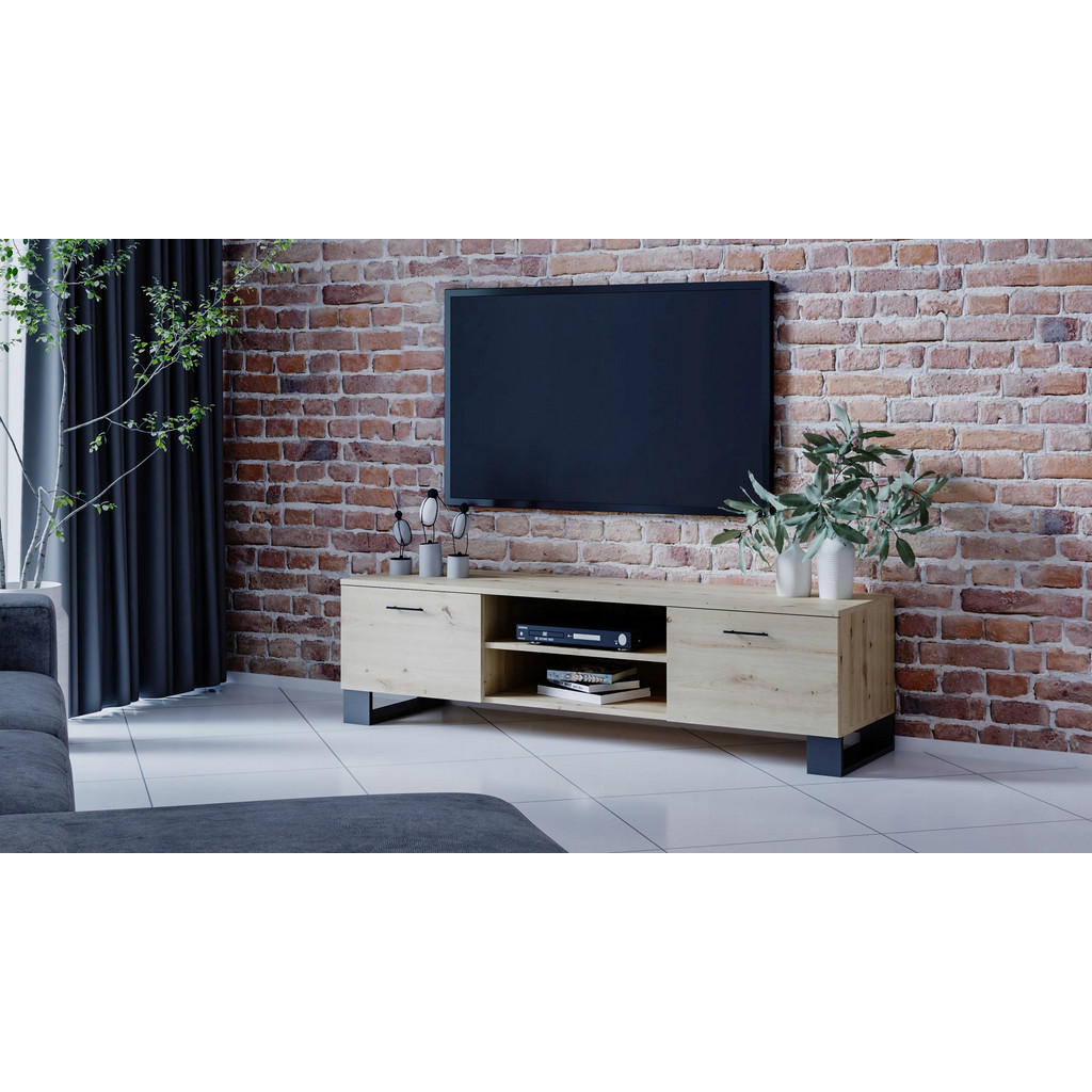 Thumbnail - Matkam Möbel Fernsehkommode, Eiche Artisan, Holzwerkstoff, 150x46.6x40 cm, Wohnzimmer, Wohnwände, Lowboards, Lowboards s...