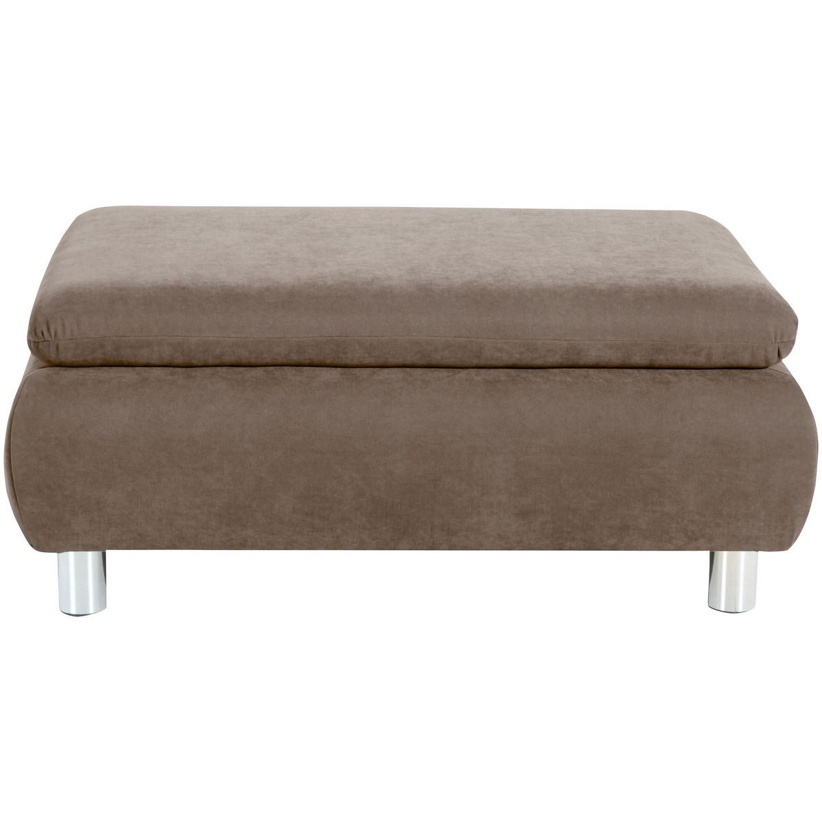 HOCKER Kaye Bezug Veloursstoff Metallfuß verchromt / sahara - Sahara, Kunststoff (90/43/60cm) - 58aufmkessel
