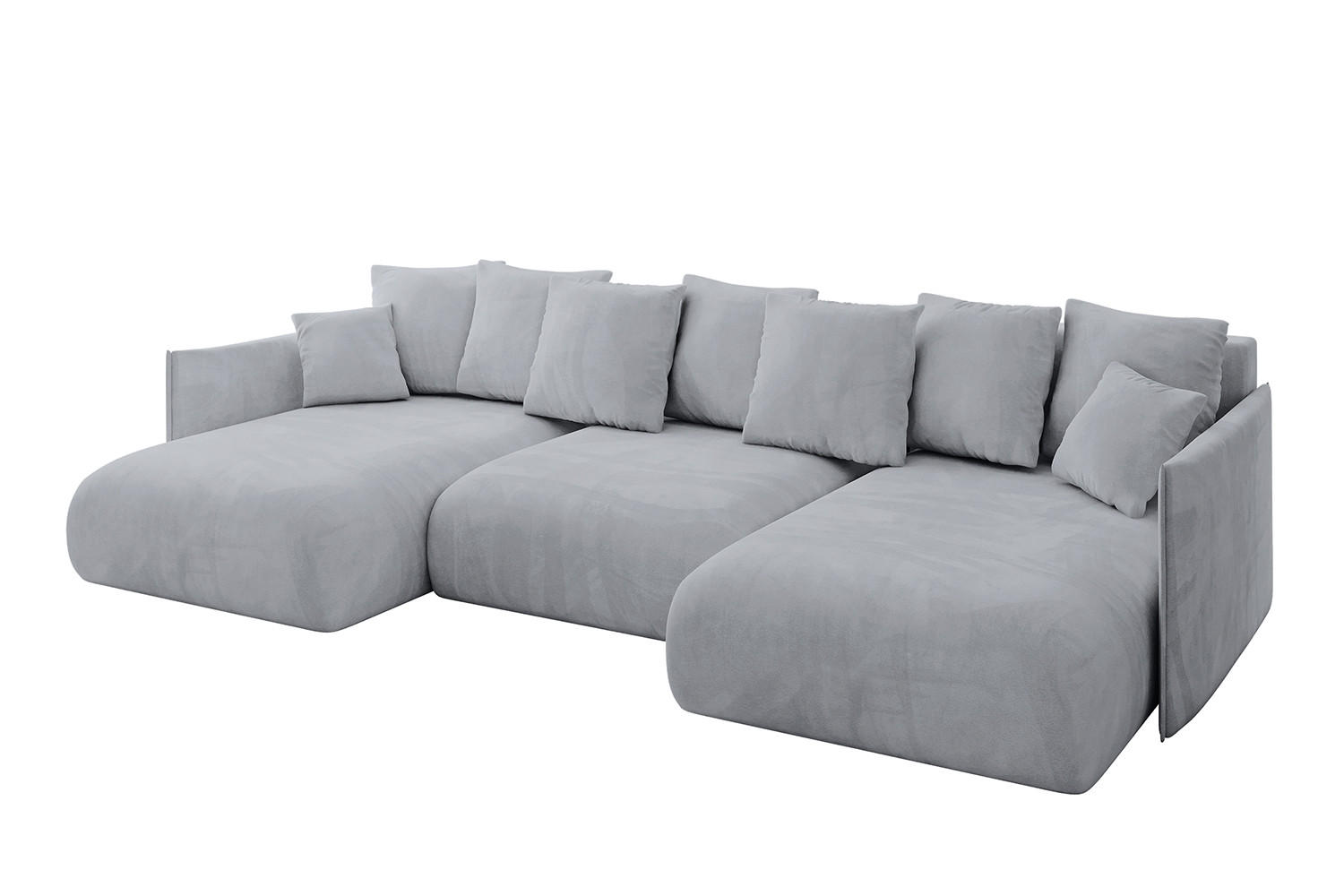 ALTDECOR SEDACÍ SOUPRAVA s funkcí lůžka a úložným prostorem pod postelí ONESK-U 317x177x72 světle šedý velur