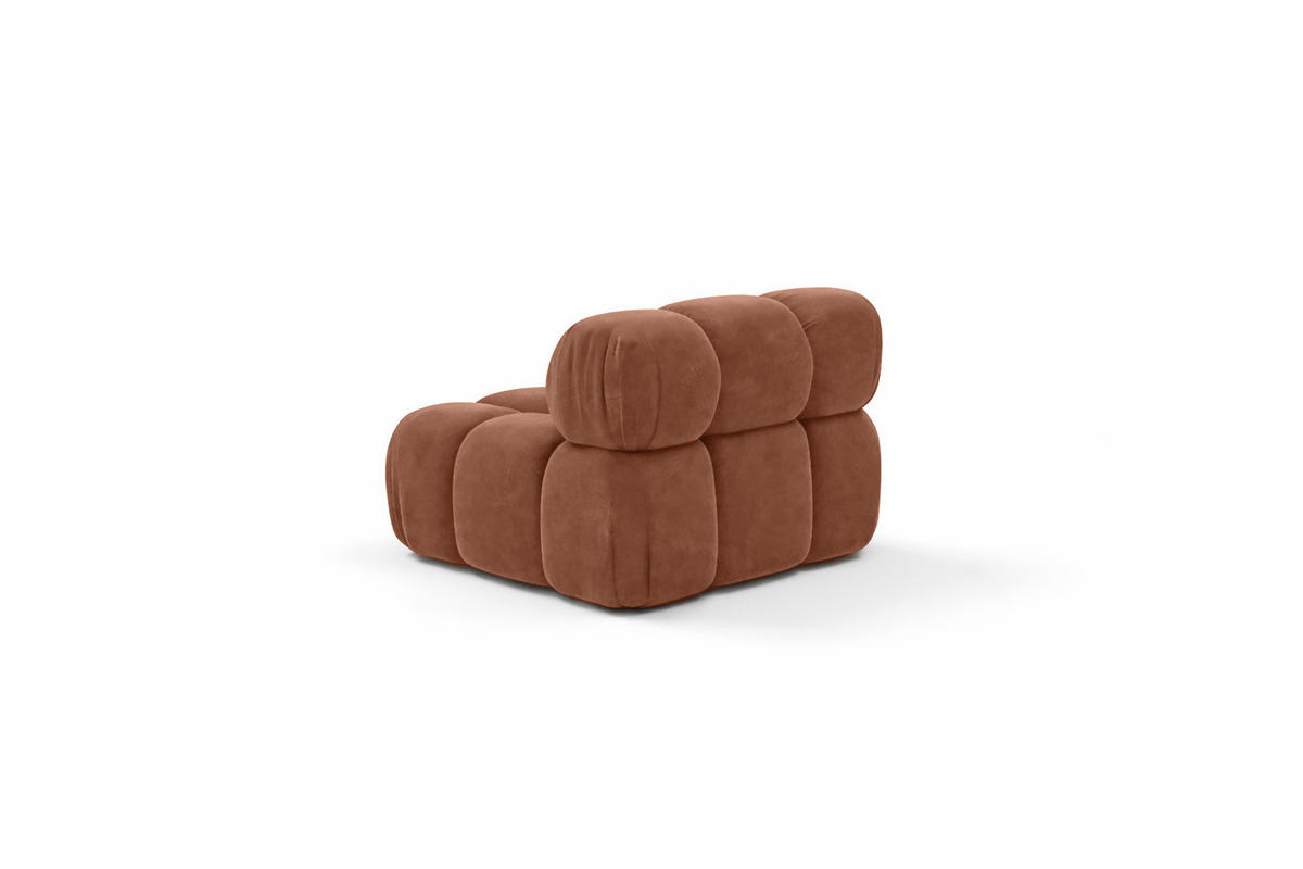 MODUL Mittig, Für Modulares System, Stoff Salvador, Dunkelbraun, Selia - Dunkelbraun, Holz (95/70/95cm) - Kaiser Möbel