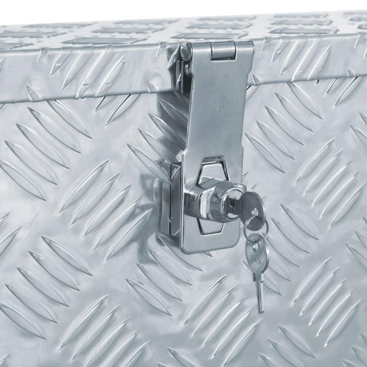 ALUMINIUMBOX mit Deckel Metallkiste 80,5x22x22 cm Silber - Silberfarben, Metall (80.5/22/22cm) - DELUKE