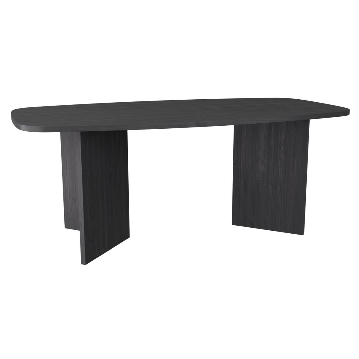 ESSTISCH PIANO Holzoptik Esche Schwarzgrau 190x100 cm - Schwarz, Holzwerkstoff (100/190/74.5cm) - Selsey