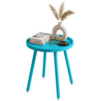 BEISTELLTISCH rund 40 cm Kunststoff Blau - Blau, Kunststoff/Metall (40/40/45cm) - CLP