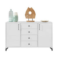 KOMMODE – 140 cm – BERGEN System – Weiß - Weiß Hochglanz, Holzwerkstoff (140/85/40cm) - hi-markt