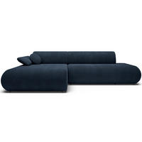 ECKSOFA Armone Dunkelblau Chenille - Schwarz/Dunkelblau, Kunststoff/Textil (286/173.5cm) - Selsey