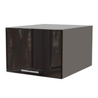 AUFSATZSCHRANK Essen W6B/50 Schwarz Hochglanz / Grau Matt 50 / 59 / 36cm - Schwarz Hochglanz/Schwarz, Holz/Holzwerkstoff (50/36/59cm) - Feldmann-Wohnen