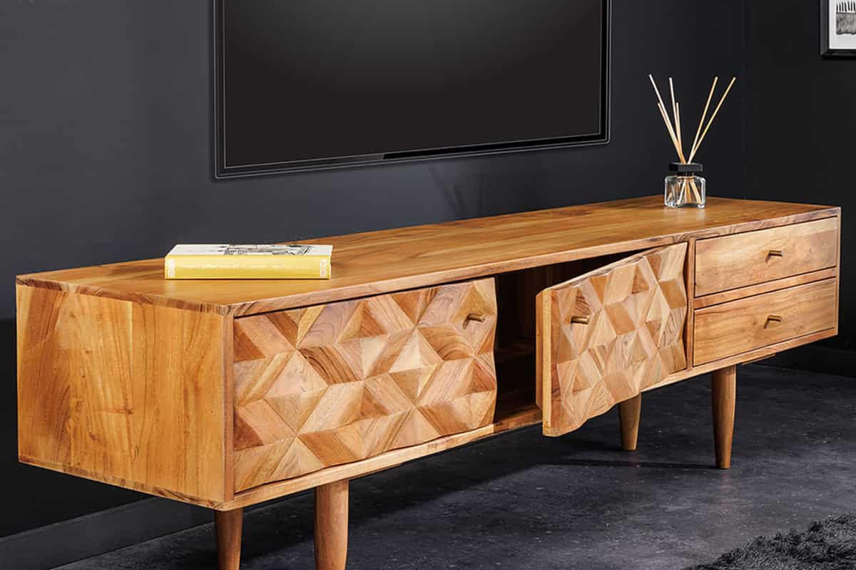 TV-LOWBOARD ALPINE Akazie Natur 145cm - Braun, Holz (145/45/35cm) - riess-ambiente