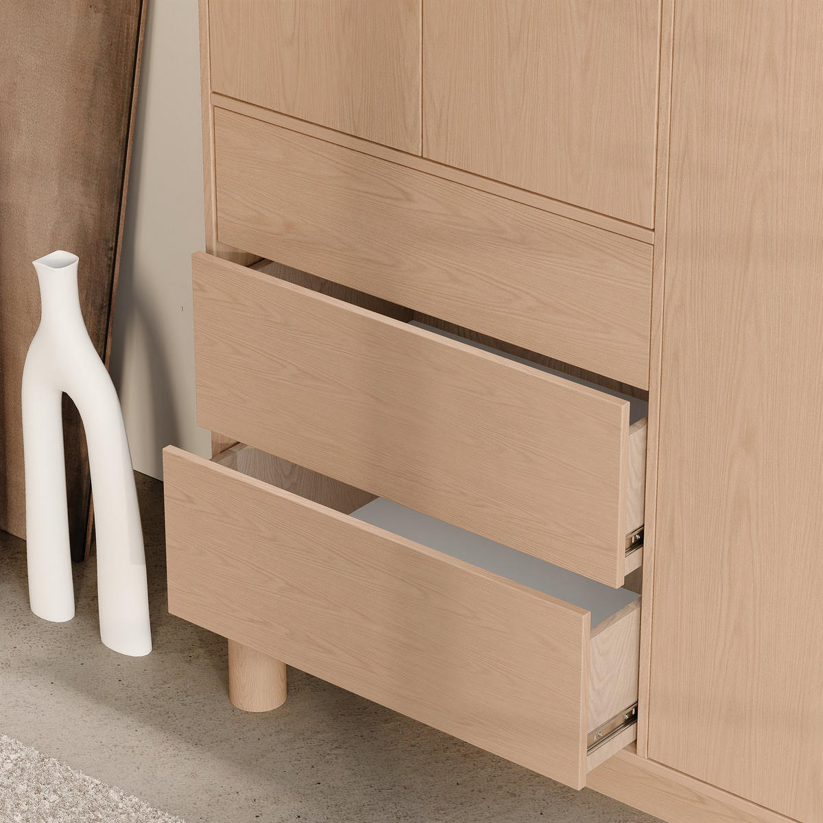 SCHRANK mit Schubladen SENA - Naturfarben, Holzwerkstoff (110/197/55cm) - Idohome