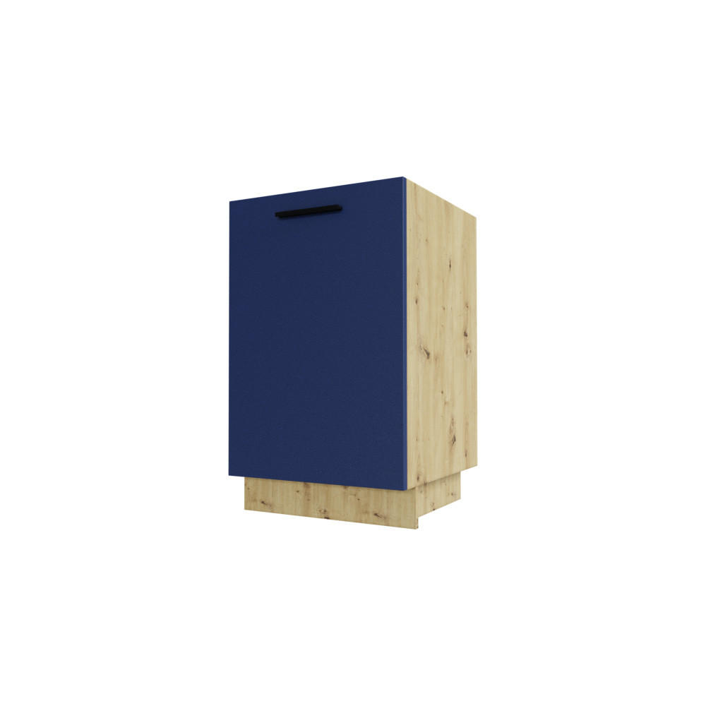 Feldmann-Wohnen Küchenunterschrank Blau, Eiche Artisan 50x82x50 cm