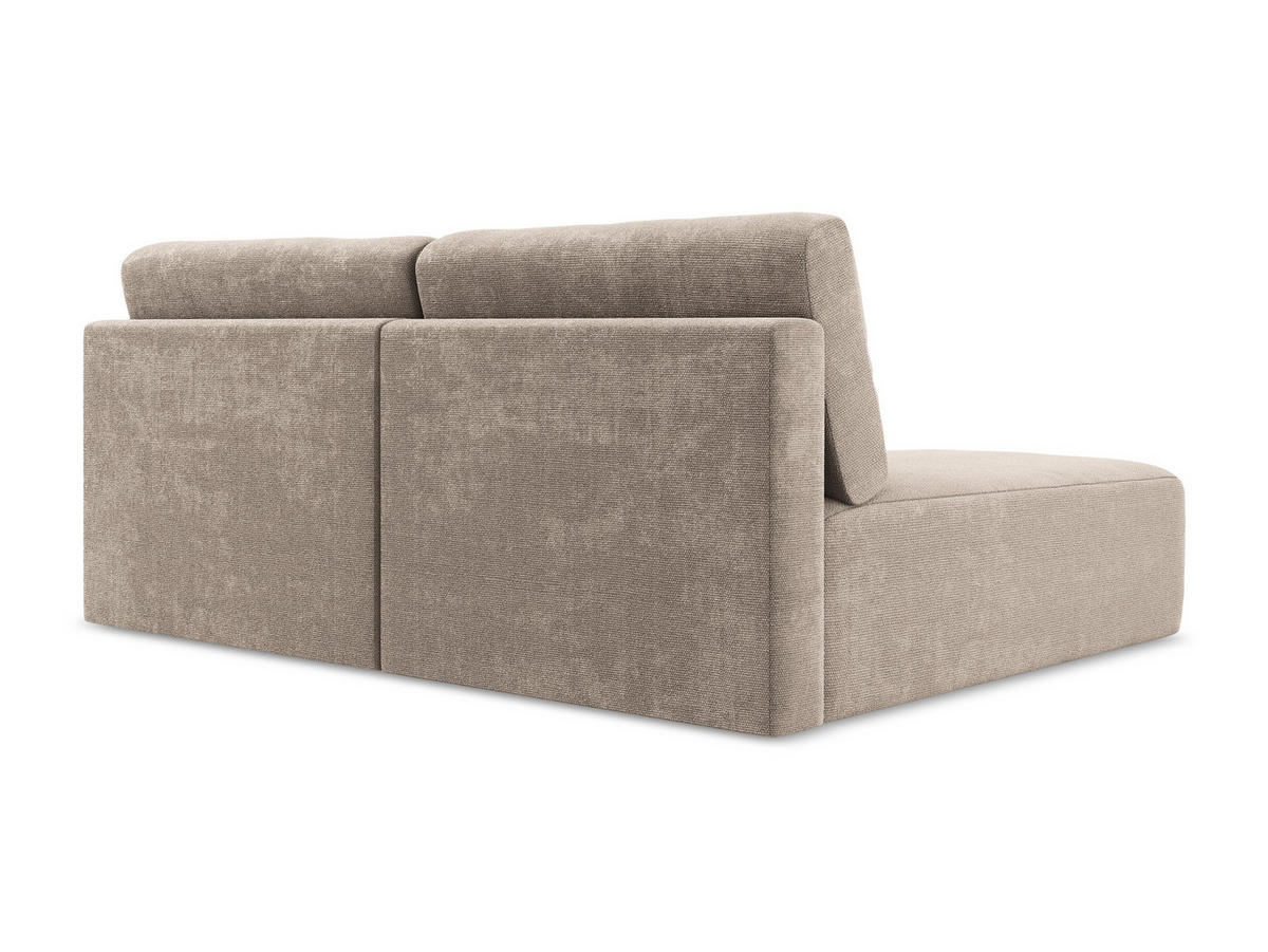 ECKSOFA mit Schlaffunktion links Chenille Stoff Beige - Beige/Schwarz, Kunststoff/Textil (149/210cm) - Makamii